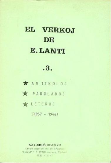 EL VERKOJ DE E. LANTI .3. (direct from UEA) - Click Image to Close