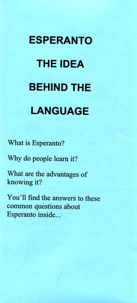 ESPERANTO • THE IDEA BEHIND THE LANGUAGE - Click Image to Close